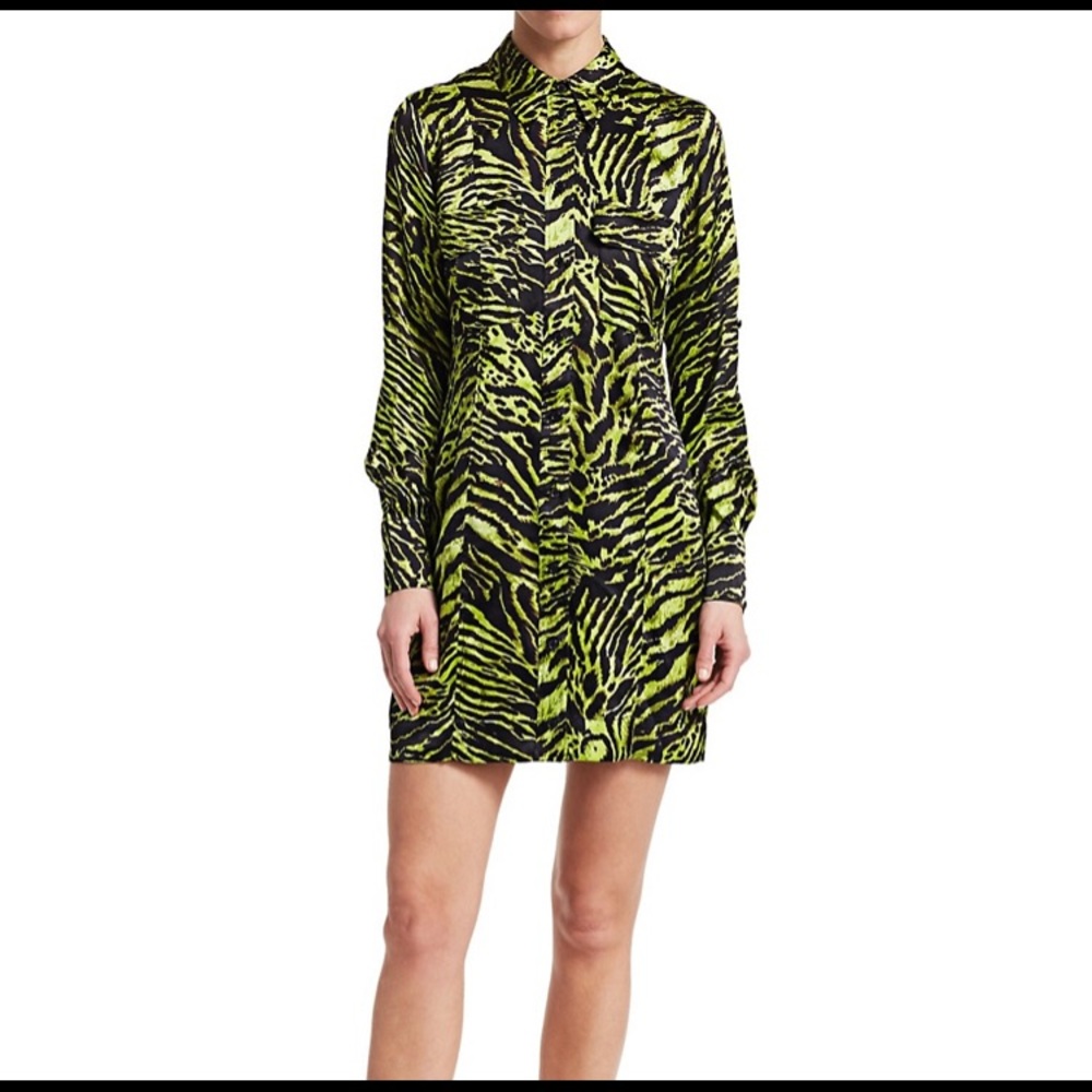 GANNI washable silk tiger print dress